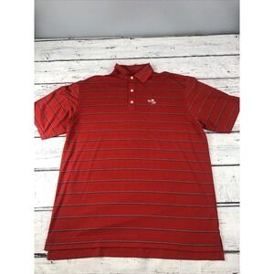 Footjoy Golf Polo Shirt XL Red with Blue & Gray Stripes Bay Hill Golf Polo